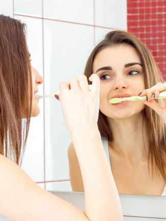 brushing and flossing